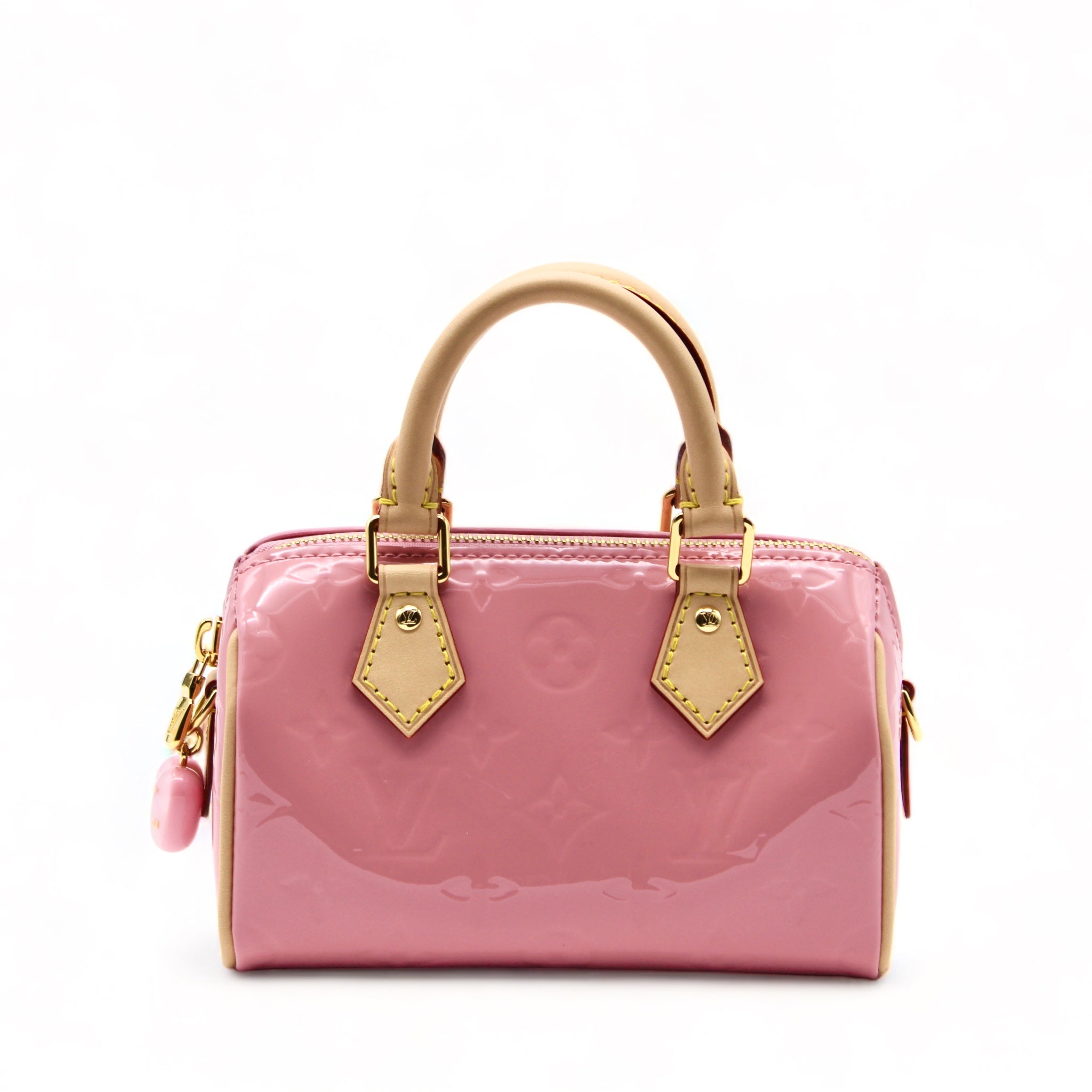 Louis Vuitton Mochi Pink Vernis Monogram Nano Speedy