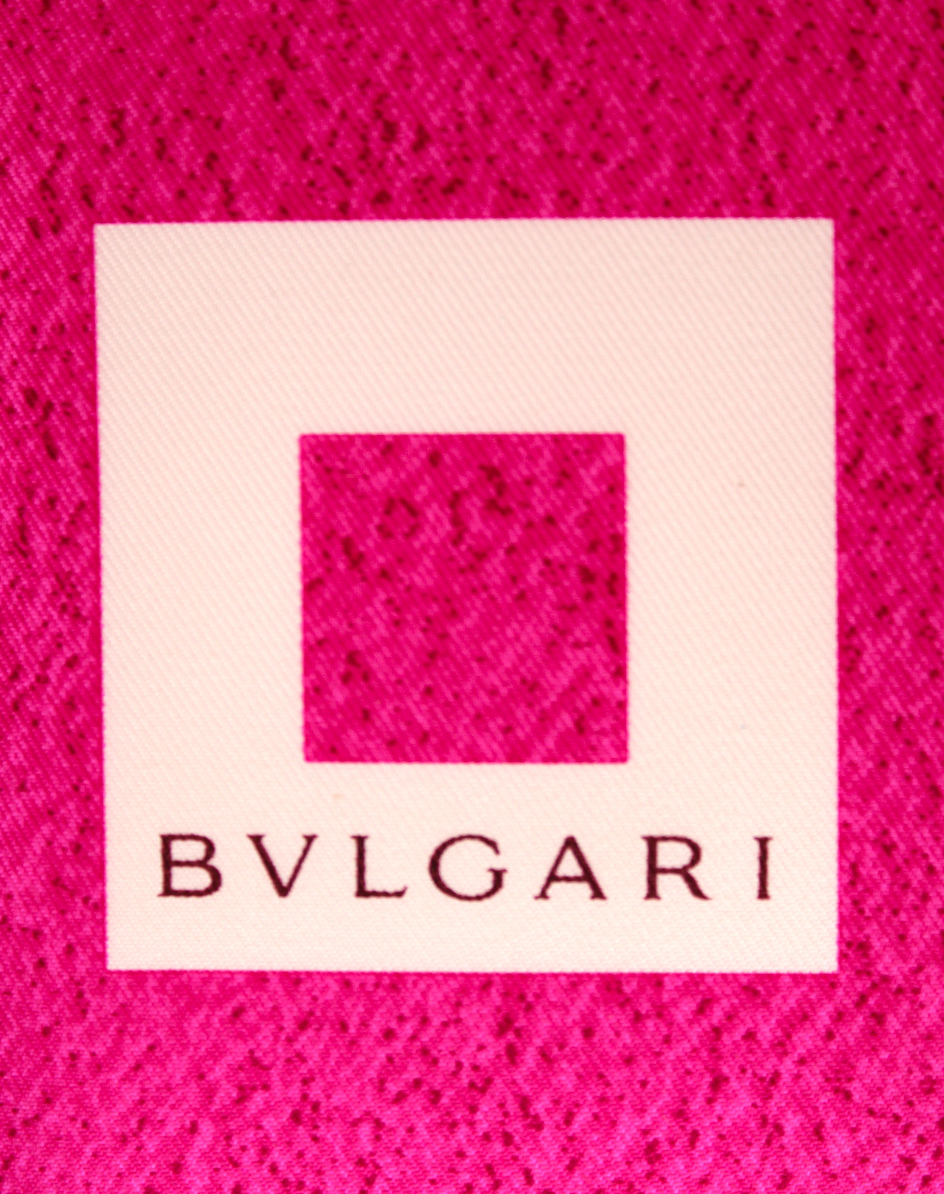 Pink Bvlgari Printed Silk Clutch Bag