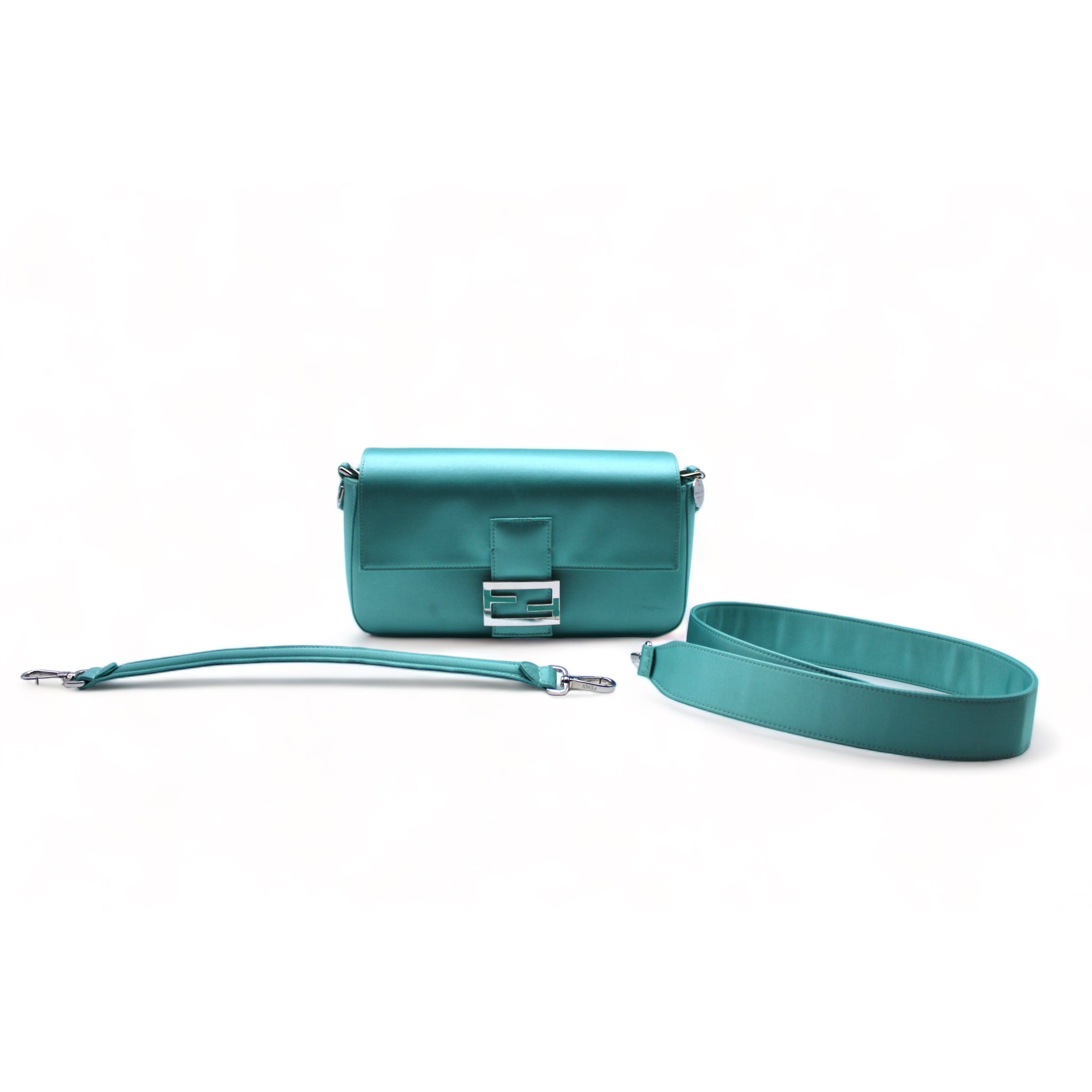 Tiffany X Fendi Blue Limited Edition Satin Medium Baguette