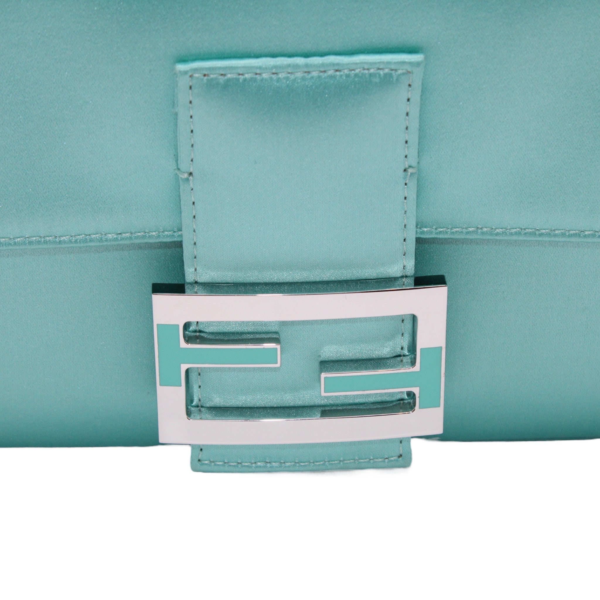 Tiffany X Fendi Blue Limited Edition Satin Medium Baguette