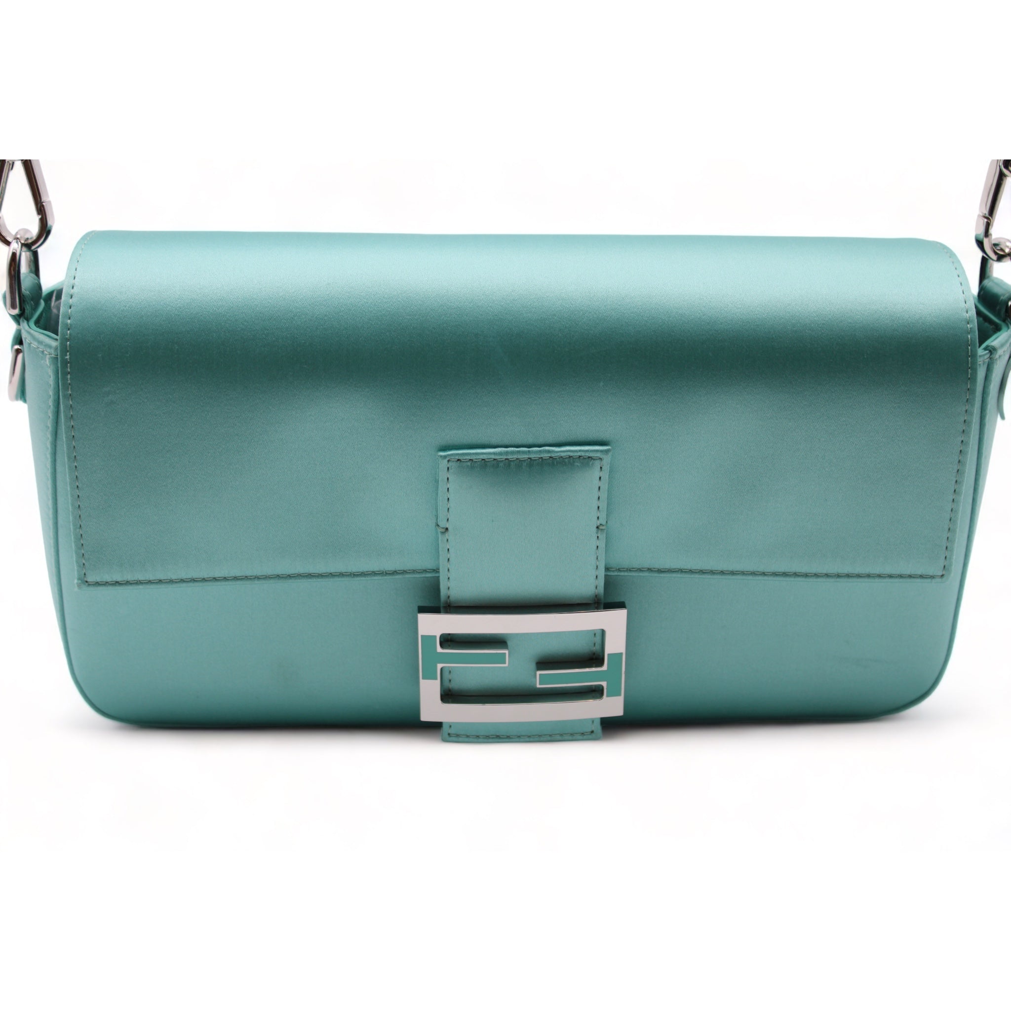 Tiffany X Fendi Blue Limited Edition Satin Medium Baguette