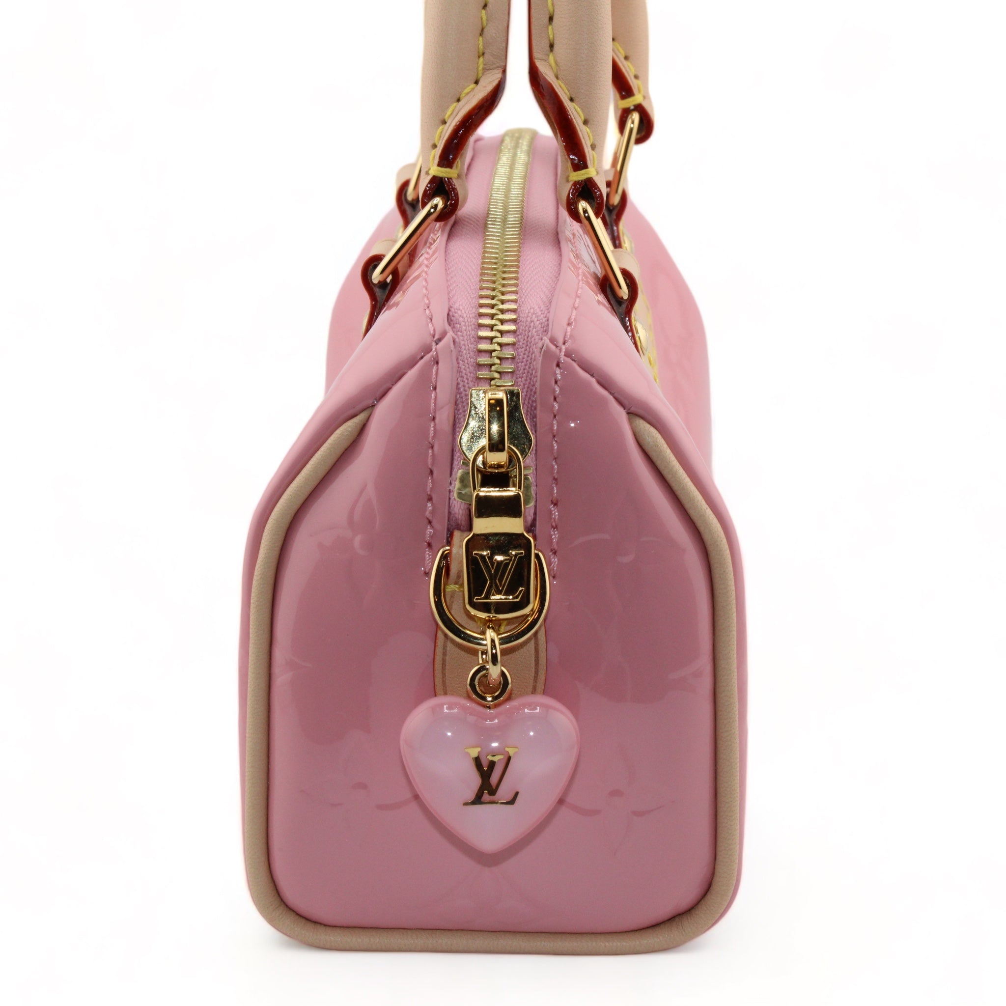 Louis Vuitton Mochi Pink Vernis Monogram Nano Speedy