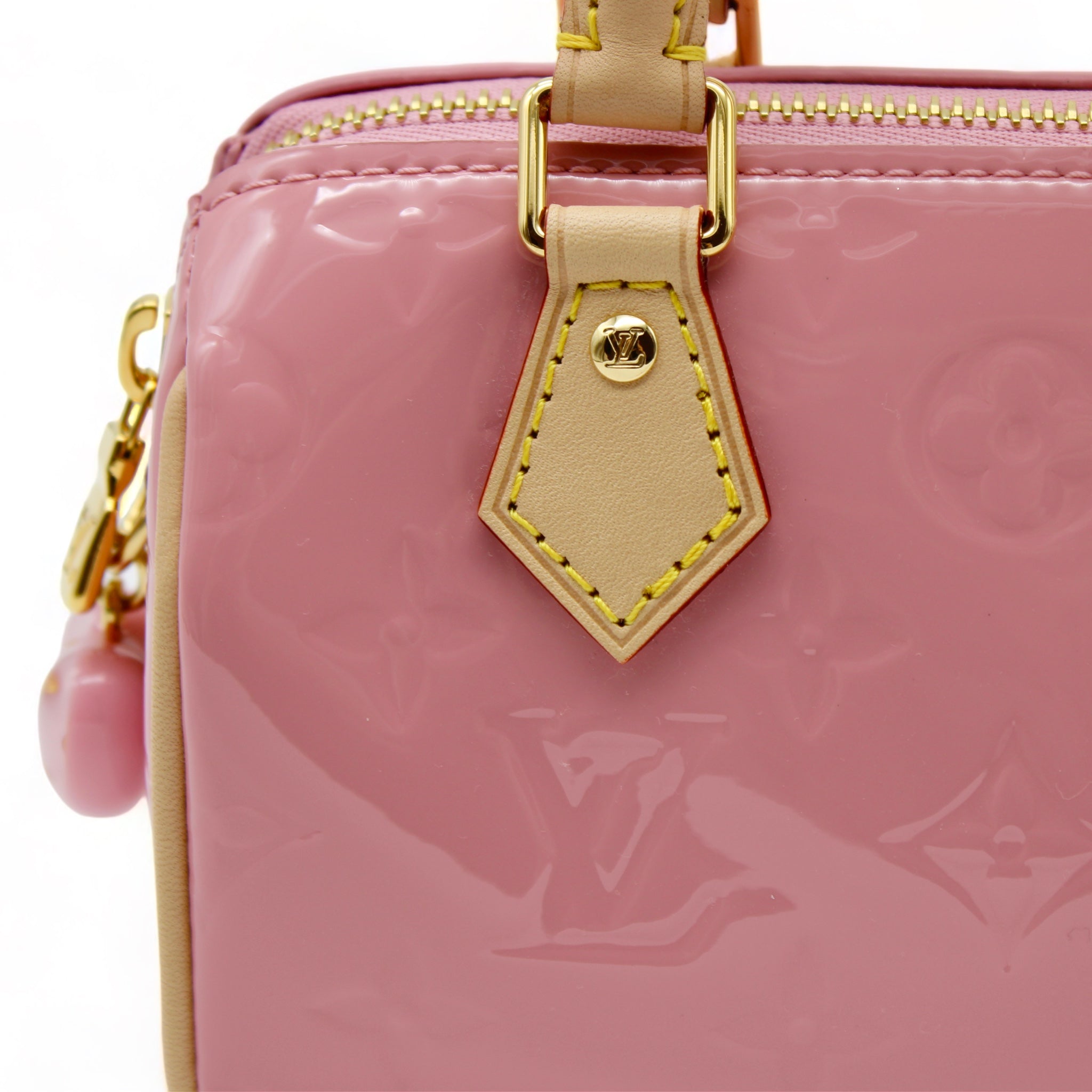 Louis Vuitton Mochi Pink Vernis Monogram Nano Speedy